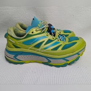 Hoka One One Mafate Speed Trail Running Shoes Vibrant Lime and Aqua Sneakers